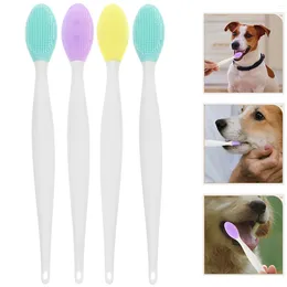 Dog Apparel Cat- 4pcs Silicone Cat Double- Sided Brushes Grooming Tool Supplies