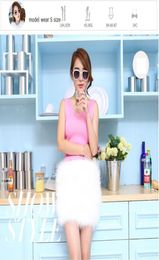Skirts Women Skirt Of Natural Ostrich Feather Fur Female Fashion Mini Blue Pink 5 Colours Warm Plus Size V219626063