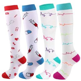 Socks Hosiery Compression Socks For Preventing Varicose Veins Anti Fatigue Exercise Care Socks Outdoor Running Rugby Bicycle Factory Wholesale Y240504