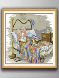 The old married couple Handmade Cross Stitch Craft Tools Embroidery Needlework sets counted print on canvas DMC 14CT 11CT7532950