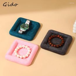 Jewelry Pouches Creative Tray Green Microfiber Flannelette Picking Ring Plate Store Display Holder