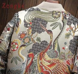 Zongke Japanese Embroidery Mens Jacket Coat Man Hip Hop Streetwear Men Jacket Coat Bomber Clothes 2019 Sping New5686357