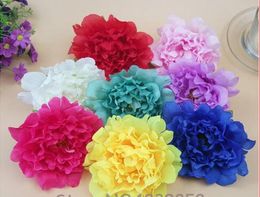 Dia 14cm Big Artificial Silk Peony Flower Heads DIY Decorative Flowers Wedding Dance Costume Backdrop Wall Decoration G147057328