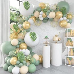 Party Decoration Green Balloon Garland Arch Chain Birthday Decor Kids Baby Shower Boy Latex Kit Wedding Supplies