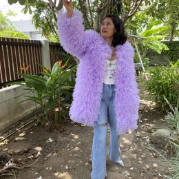 Fluffy Lavender Ruffles Tiered Tulle Jacket Extra Puffy Tutu Blouse Hi Street Long Sleeve Ruffled Lush Mesh Women Top Real Image