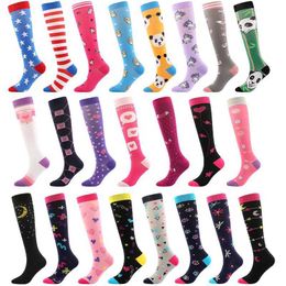 Socks Hosiery Compression Socks Womens Long Christmas Hallown Kn Length Stockings Nurse Medical Pregnancy Edema Elastic Socks Varicocele Y240504