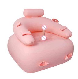 NXY Sex furniture PVC Inflatable Chair With handcuffs and Dildo Furniture Erotic Sofa Adult Games Love Position Pillow Sex Toys 222549977