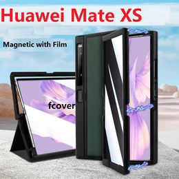 Book Stand For Huawei Mate XS 2 Case Magnetic Leather Full Coverage Protective Film Cover