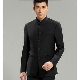 Chinese Collar Suit Jacket For Men New Mandarin Collar Slim Fit Blazers Male Wedding Jackets high quality custom1 2551