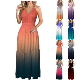 Casual Dresses Party Women Summer Sleeveless Maxi Dress Tiered Flowy Beach Long For Teens