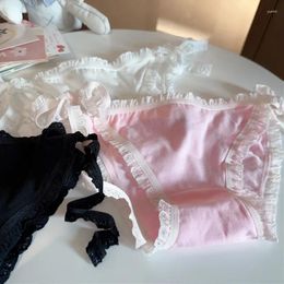 Women's Panties SP&CITY Simple Lace Up Ruffle Cute Breathable Soft Cotton Lolita Underpants Sweet Girl Solid Seamless Briefs
