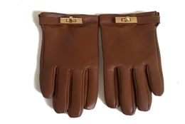Hs Same Style Autumn and Winter British Imported Sheepskin Leather Gloves Womens Thin Short Driving Warm Hand Touch Screen Repair1842059