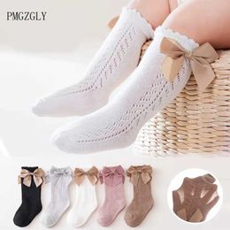 Kids Socks Childrens socks 2021 Spring summer bowknot baby socks Europe America Spain wind moving circle loose leak Princess Dress Socks Y240504