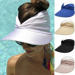 Wide Brim Hats Beach Empty Top Sun Women Girls Visor Hat Summer UV Protection Sunscreen Caps Outdoor Sports Fashion Baseball Cap
