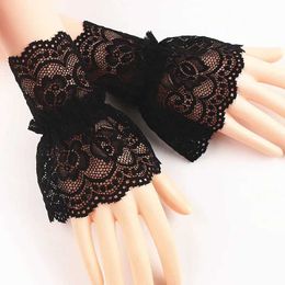 Sleevelet Arm Sleeves Lolita lace sleeves hollow wrist cuffs elastic fake elegant womens short gloves anime role-playing accessories Q240430