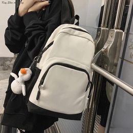 School Bags Women's Mochila 2024 Large Capacity City Bag Trendy Fashion Casual Backpack Solid Colour Simple Travel