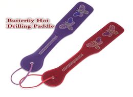 Butterfly Drilling bdsm sex paddle Flocking material purpel flogger fetish ass spanking eroticos para casais sex products1109824