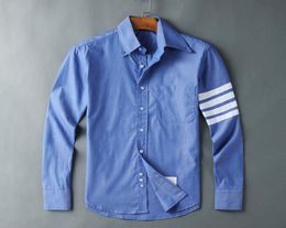 100 Cotton Quality Shirt Men039s USA Brand T Browne Casual Plus Size Shirt Men039s Fashion Classic Pure Blue Shirt4607349