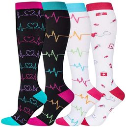 Socks Hosiery 58 Styles Compression Socks Fit For Medical Edoema Diabetes Varicose Veins Socks Outdoor Men Women Running Hiking Sports Socks Y240504