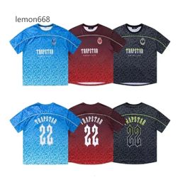 Men's T-Shirts Trapstar Mesh Football Jersey Blue Black Red Men Sportswear T-shirt Designer Fashion Clothing 5645465