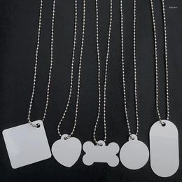 Dog Tag DIY Sublimation Metal Blanks Jewellery Necklace Men's Pendant 2-sides WHite Aluminium Tags For Personalised