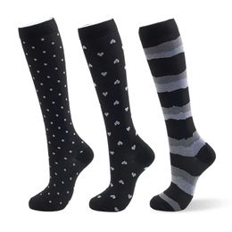 Socks Hosiery Medical Compression Stocking Circulation For Women Men Athletic Running Hiking Cycling Socks Support For Nurses Recovery 3 Pairs Y240504