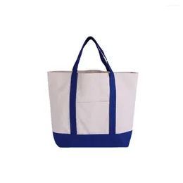 Evening Bags Woman Canvas Shoulder Bag Storage Tote Casual Case Large Capacity Handbags Organisers Fashion Supplies Blue