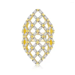 Cluster Rings Fashionable And Luxurious Hollowed Out Mesh Pattern Full Diamond Ring Personalised Creative European American Jewellery