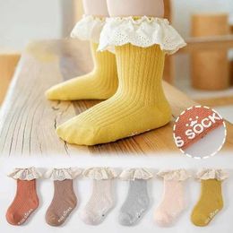 Kids Socks Newborn Baby Socks Mid-Tube Lace Princess Girls Stockings Cute Cotton Girl socks Y240504