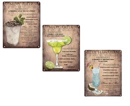 C15 PaintingDrinkMetal tin Sign Vintage Bar Man cave Garage Kitchen Bedroom bathroom Home Wall Decoration Art poster 12x8 I3576019