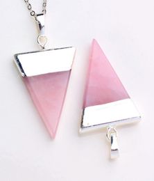 Crystal Pendants Triangle Pyramid Slice Charms Natural Stone Amethyst Crystal Quartz etc Accessories European Fashion Jewelry1965731