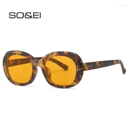 Sunglasses Ins Fashion Oval Punk Rivets Men Shades UV400 Retro Women Round Orange Sun Glasses