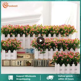 Decorative Flowers Fake Artificial Outdoor For Decoration UV Resistant No Fade Faux Plastic Plants Garden Porch Window Kitchen Office Table