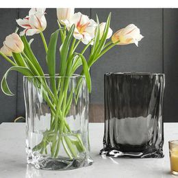 Vases Transparent Hydroponics Glass Vase Creative Bag Shape Flower Pots Desk Decoration Crafts Flowers Arrangement Floral