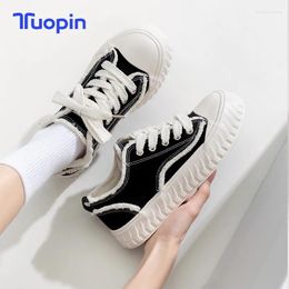 Casual Shoes TuoPin Spring And Summer Canvas All Rough Edge Cookie Small White Woman