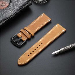 Watch Bands Top Layer Cow Leather bands Quick Release Straps 18mm 20mm 22mm 24mm Crazy Horse Vintage Full Band H240504