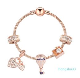 2020 new style charm bracelet women fashion beads bracelet bangle plated rose gold diy pendants bracelets jewelry girls we3908357