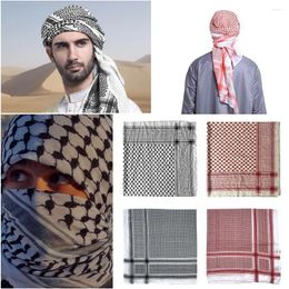 Scarves Adult Men Arab Head Scarf Cotton Shemagh Desert Jacquard Keffiyeh Wrap 125x125/140x140cm Arabian Costume Accessories