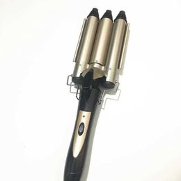 Hair Curlers Straighteners oltage 110-240 - v The first three tube cone curling iron Water ripples hair curler beautiful hair clips oltage 110-240 - v Y240504
