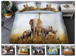 Style Bedding 3d Digital Elephant Printing 23pcs Duvet Cover Set Single Twin Double Full Queen King Bedroom Decor20947974560369