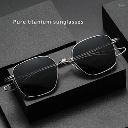 Sunglasses Pure Titanium Frame Trendy And Fashionable Men's Outdoor Driving UV400 Level Protection Delicate Women