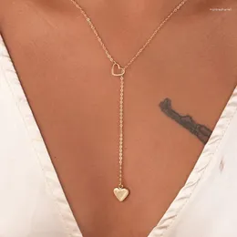 Chains Fashion Trendy Jewellery Copper Heart Chain Link Necklace Boho Pendants Gift For Women Girl