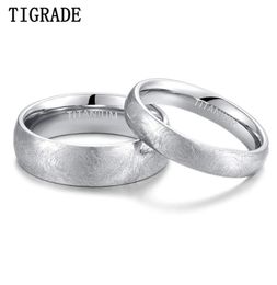 Accessories Bands Fashion JewelryRings TIGRADE 4 6mm Titanium Ring Dome Brushed Special Scratch Design Wedding Band Comfort Fit Si5641280
