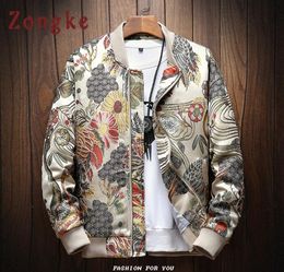 Zongke Japanese Embroidery Men Jacket Coat Man Hip Hop Streetwear Men Jacket Coat Bomber Clothes 2019 Sping New7181965