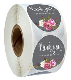 500pcsRoll Floral Thank You Stickers Thank you for Your Business Coated Paper Seal Label Stickers Handmade Craft Envelope Invitat9766741