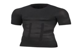 Men039s TShirts Men Body Shapers Fitness Elastic Abdomen Tight Fitting Short Sleeve Shirt Tank Tops Shape Underwear Slimming B4923732