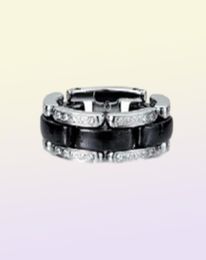 New Arrival Brand Jewelry Boutique High Quality Women039s Ring black and white ceramic diamond ring ring tail rings jewelry57641507982377