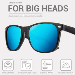 JULI Polarized Sunglasses for Big Heads Men WomenUV 400 Protection Wood Grain Frame 8809 240423