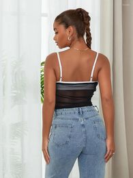 Women's Tanks Women Y2k Lace Cami Tank Tops Sheer Mesh See Through Sleeveless Crop Top Backless Camisole Bustier Going Out