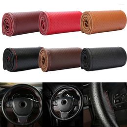 Steering Wheel Covers Car-styling Accessories Soft With Needles Thread Car Cover Leather Auto